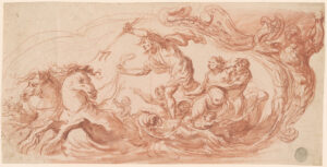 Luca Giordano, Neptune Triumphant Red chalk and red chalk wash on paper, 7 3/4 x 15 3/8 in Morgan Library, New York
