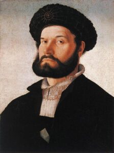 Jan van Scorel, Portrait of a Venetian Man, c. 1520 Oil on wood, 16.9 x 13.2 in Landesmuseum, Oldenburg