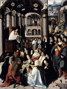 Lucas van Leyden, Preaching in the Church, 1530 Oil on wood, 52.3 x 38.2 in Rijksmuseum, Amsterdam