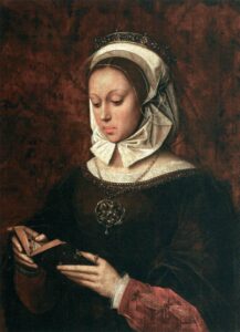 Ambrosius Benson, Young Woman in Orison Reading a Book of Hours, 1520s Oil on panel, 29.5 x 21.7 in Musée du Louvre, Paris
