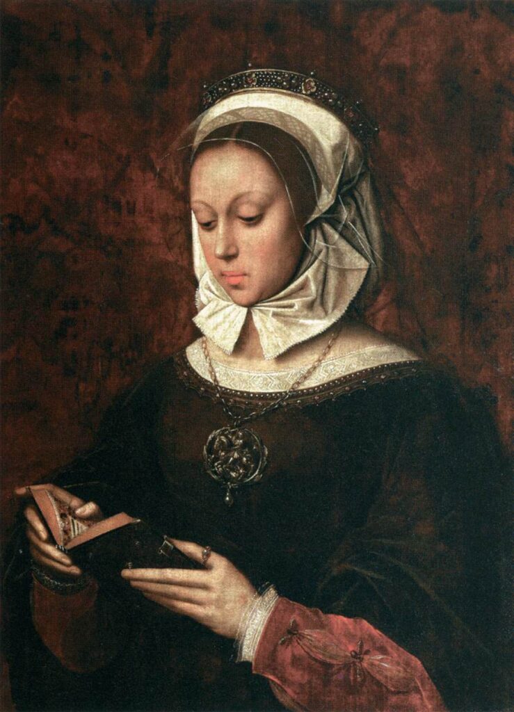 Ambrosius Benson, Young Woman Praying and Reading a Book of Hours, 1520–1530 Oil on panel, 29.5 × 21.7 in Louvre Museum, Paris