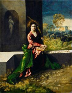 Dosso Dossi, Saint Lucretia, c. 1520 Oil on panel, 20 3/8 x 16 in National Gallery, Washington DC