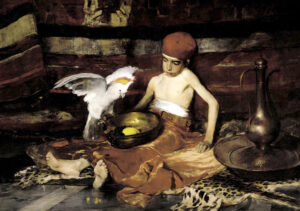 Frank Duveneck, The Turkish Page, 1876 Oil on canvas, 42 x 58 1/4 in Pennsylvania Academy of the Fine Arts, Philadelphia