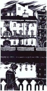 Mstislav Dobuzhinsky, White Nights, 1922, Illustration