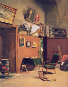 Frédéric BazilleStudio in the Rue de Furstemberg, 1865 Edit this at Wikidata Oil on canvas, 31.4 x 25.5 in Musée Fabre, Montpellier, France