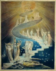 William Blake, Jacob's Ladder, 1805 Pen and ink and water color, 14.5 x 11.4 in British Museum, London
