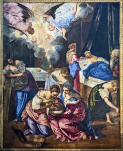 Tintoretto, Birth of St. John the Baptist, circa 1563 Oil on canvas, 106.3 x 80.3 in Collection
