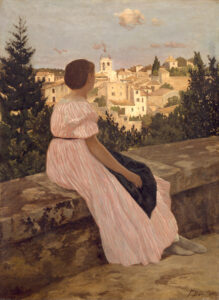 Frédéric Bazille, The Pink Dress, 1864 Oil on canvas, 57.87 x 43.30 in Musée d'Orsay, Paris
