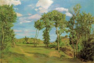 Frédéric Bazille, Landscape by the Lez River, 1870 Oil on canvas, 54.4 x 79.4 in Minneapolis Institute of Art