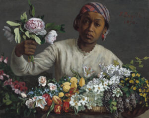 Frédéric Bazille, Young Woman with Peonies, 1870 Oil on canvas, 23 5/8 x 29 1/2 in National Gallery of Art, Washington DC