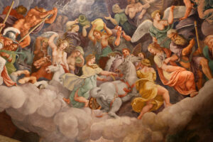 Giulio Romano, Detail from the Fall of the Giants, 1532-35 Fresco Sala dei Giganti, Palazzo del Tè, Mantua