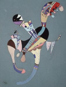 Vasily Vasilyevich KandinskyA Floating Figure, 1942 Oil on wood, 10.2 x 7.9 in Musée Zervos (Maison Romain Rolland), Vézelay, France