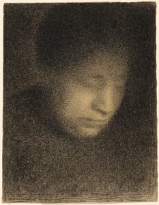 Georges Seurat, Madame Seurat, the Artist's Mother, from 1882 until 1883 Black chalk, 12 x 9.1 in Getty Center, Los Angeles