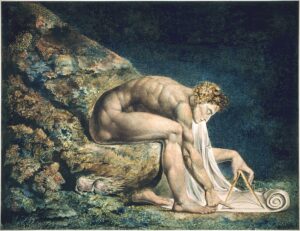 William Blake, Newton, circa 1804-05 Monotype print, 18.1 x 23.6 in Tate Britain, London