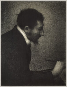 Georges Seurat, Study of Artist Aman-Jean, 1883 Pencil drawing, 24.4 x 21.3 in Metropolitan Museum of Art, New York