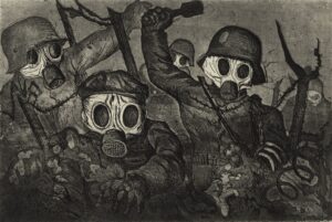 Otto Dix, Stormtroopers Advance Under a Gas Attack, from The War, 1924 Drypoint and aquatint etching