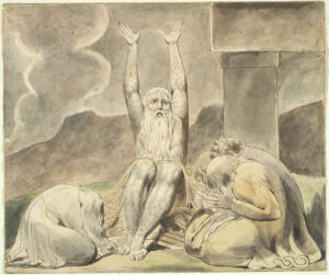 William Blake, Let the Day Perish Wherein I Was Born (The Book of Job), 1821 Watercolor, black ink and graphite on cream laid paper, 8 7/8 x 10 5/8 in Fogg Art Museum, Cambridge, Massachusetts