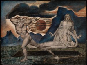 ΩWilliam Blake, The Body of Abel Found by Adam and Eve, circa 1826 Tempera, gold and mahogany wood, 17 x 12.7 in Tate Gallery, London