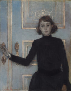 Théo van Rysselberghe, Portrait of Marguerite van Mons, 1886 Oil on canvas, 35.2 x 27.7 in Museum of Fine Arts Ghent