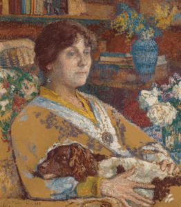 Théo van Rysselberghe, Portrait of Laure Flé, 1913 Oil on paper board, 27 x 23 3/4 in. Private collection