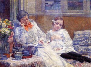 Théo van Rysselberghe, Mia Van Rysselberghe With Her Daughter Elisabeth, 1899 Oil on canvas, 37.7 x 50.7 in Royal Museums of Fine Arts of Belgium, Brussels