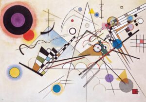 Vasily Vasilyevich Kandinsky, Composition VIII, 1923 Oil on canvas, 55.1 × 79.1 in The Solomon R. Guggenheim Museum, New York