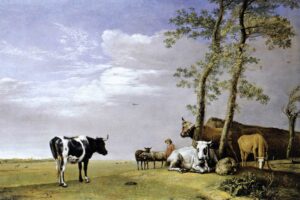Paulus Potter, A Husbandman with His Herd, 1648 Oil on oak, 19.7 x 29.5 in Staatliche Museen, Kassel