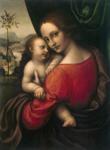 Giampietrino, Madonna with Child, 1520s Oil on canvas, 22.8 x 19.3 in The Hermitage, St. Petersburg