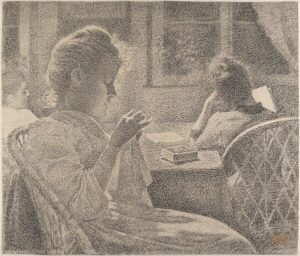 Théo van Rysselberghe, Intimacy, 1890 Conté crayon, 17 1/16 × 20 in Metropolitan Museum of Art, New York