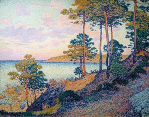 Théo van Rysselberghe, Pointe Saint-Pierre at Saint-Tropez, 1896 Oil on canvas, 30.7 x 38.6 in Musée National d'Histoire et d'Art, Luxembourg