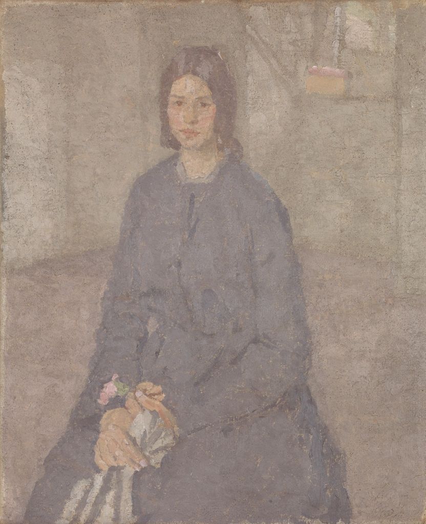 Gwen John, Girl Holding a Rose, 1915 to 1925 Oil on canvas, 17 7/8 × 14 5/8 in Yale Center for British Art, New Haven, Connecticut