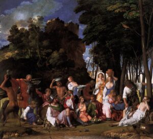 Giovanni Bellini, The Feast of the Gods, 1514 Oil on canvas, 66.9 x 74 in National Gallery of Art, Washington