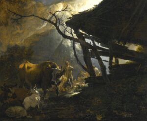 Adam Pynacker, The Annunciation to the Shepherds, circa 1650 Oil on panel, 7.4 x 9 in Private collection