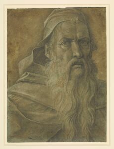 Giovanni Bellini, The head of an old bearded man c.1460-70 Drawing Royal Collection Trust, UK