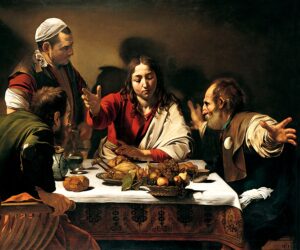 Caravaggio, Supper at Emmaus, 1601 Oil on canvas, 55.5 x 77.2 in National Gallery, London