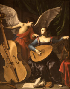 Carlo Saraceni, Saint Cecilia and the Angel, 1610s Oil on canvas, 67.7 x 54.7 in Galleria Nazionale d'Arte Antica, Rome