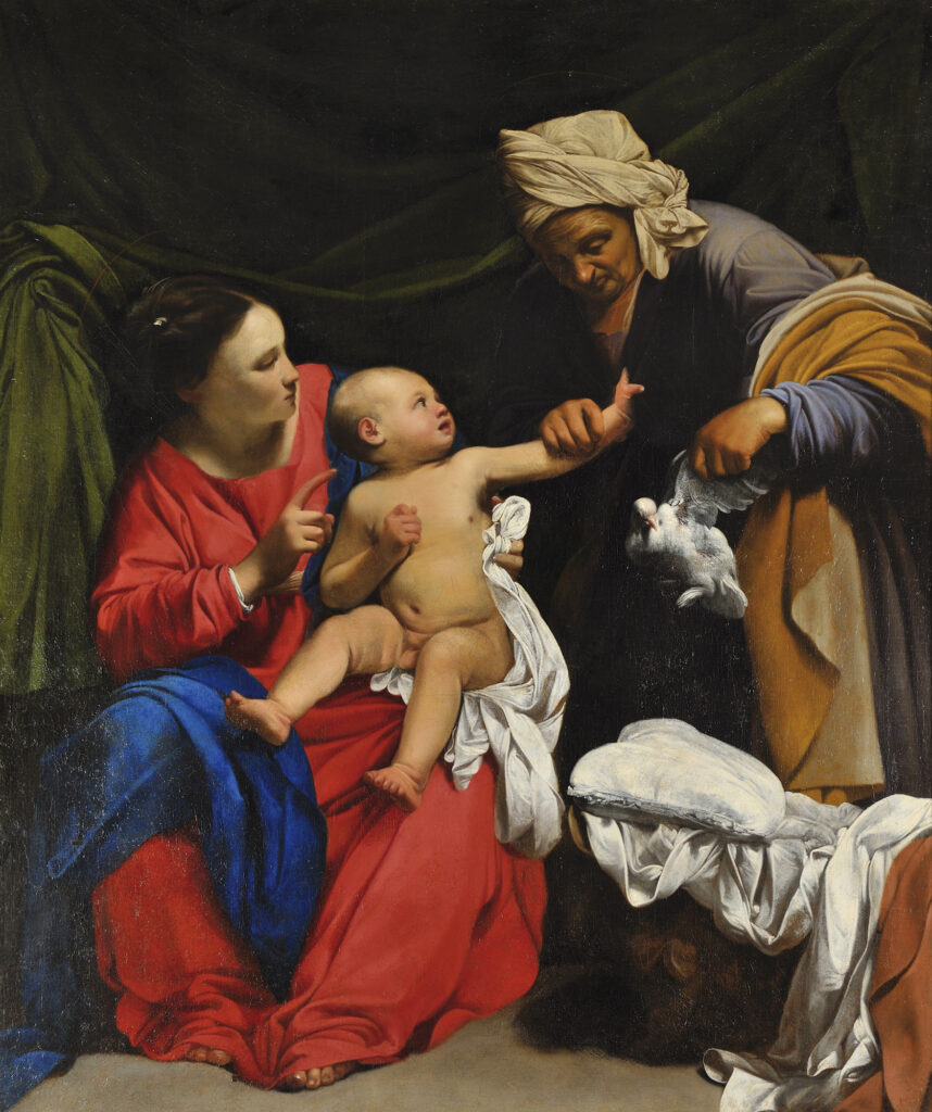Carlo Saraceni, Madonna and Child with Saint Anne, circa 1610 Oil on canvas, 70.8 x 61 in Galleria Nazionale d'Arte Antica, Rome