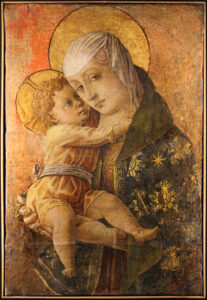 Carlo Crivelli, Madonna with Child, 1470 Tempera and gold on panel transferred to canvas, 24.3 x 16.1 in Macerata Musei, Minzoni, Italy