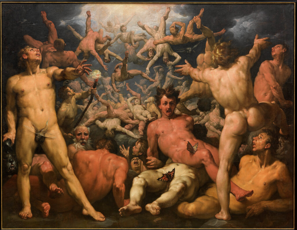 Cornelis van Haarlem, The Fall of the Titans, from 1588 until 1590 Oil on canvas, 94.09 x 10.07 ft Statens Museum for Kunst, Copenhagen
