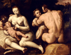 Cornelis van Haarlem, The First Family, 1589 Oil on canvas, 49.2 x 56.2 in Musée des Beaux-Arts de Quimper, France