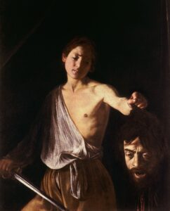 Caravaggio, David with the Head of Goliath, 1605 Oil on canvas, 49.2 x 39.7 in Galleria Borghese, Rome