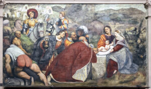 Pordenone, Adoration of the Magi, 1520 Fresco Treviso Cathedral, Italy