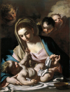 Francesco Solimena, Madonna and Child, circa 1720 Oil on canvas, 25.4 x 18.9 in Art Gallery of South Australia, Adelaide