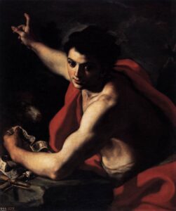 Francesco Solimena, Saint John the Baptist, circa 1730 Oil on canvas, 32.6 x 27.5 in Museo del Prado, Madrid