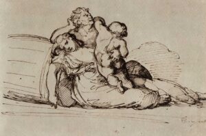 Théodore Géricault, Study for 'the Raft of the Medusa', c 1818 Ink over pencil on paper, 80 x 117.7 in Louvre Museum, Paris