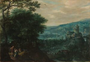 Gillis van Coninxloo, Landscape with Venus and Adonis, 1580s Oil on canvas, 14.8 x 21.1 in Cleveland Museum of Art
