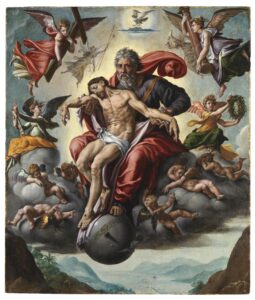 Jan Cornelisz Vermeyen, The Holy Trinity, 1530–1540 Oil on panel, 38.5 x 33 in Museo del Prado, Madrid