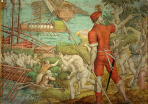Jan Cornelisz Vermeyen, The Campaign of Emperor Charles V against Tunis in 1535: The Siege of La Goletta, 1548–1550 Charcoal and watercolor on paper mounted on canvas, 151.6 x 323.6 in Kunsthistorisches Museum, Vienna