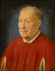 Jan van Eyck, Portrait of Cardinal Nicholaes Albergati, circa 1435 Oil on oak wood, 13.38 x 11.61 in Kunsthistorisches Museum, Vienna