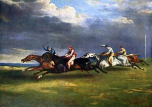 Théodore Géricault, The Epsom Derby, 1821 Oil on canvas, 35.8 x 48 in Louvre Museum, Paris
